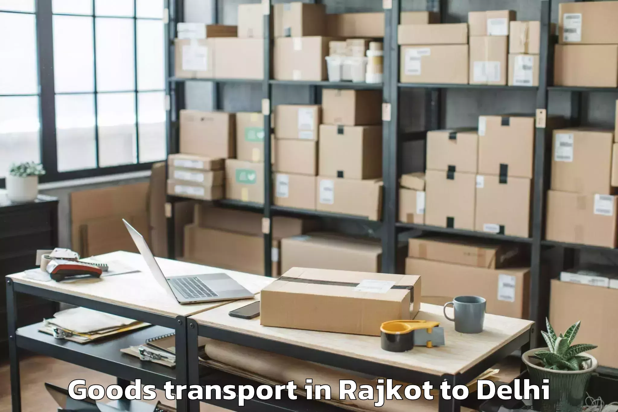 Professional Rajkot to Parsvnath Mall Akshardham Goods Transport